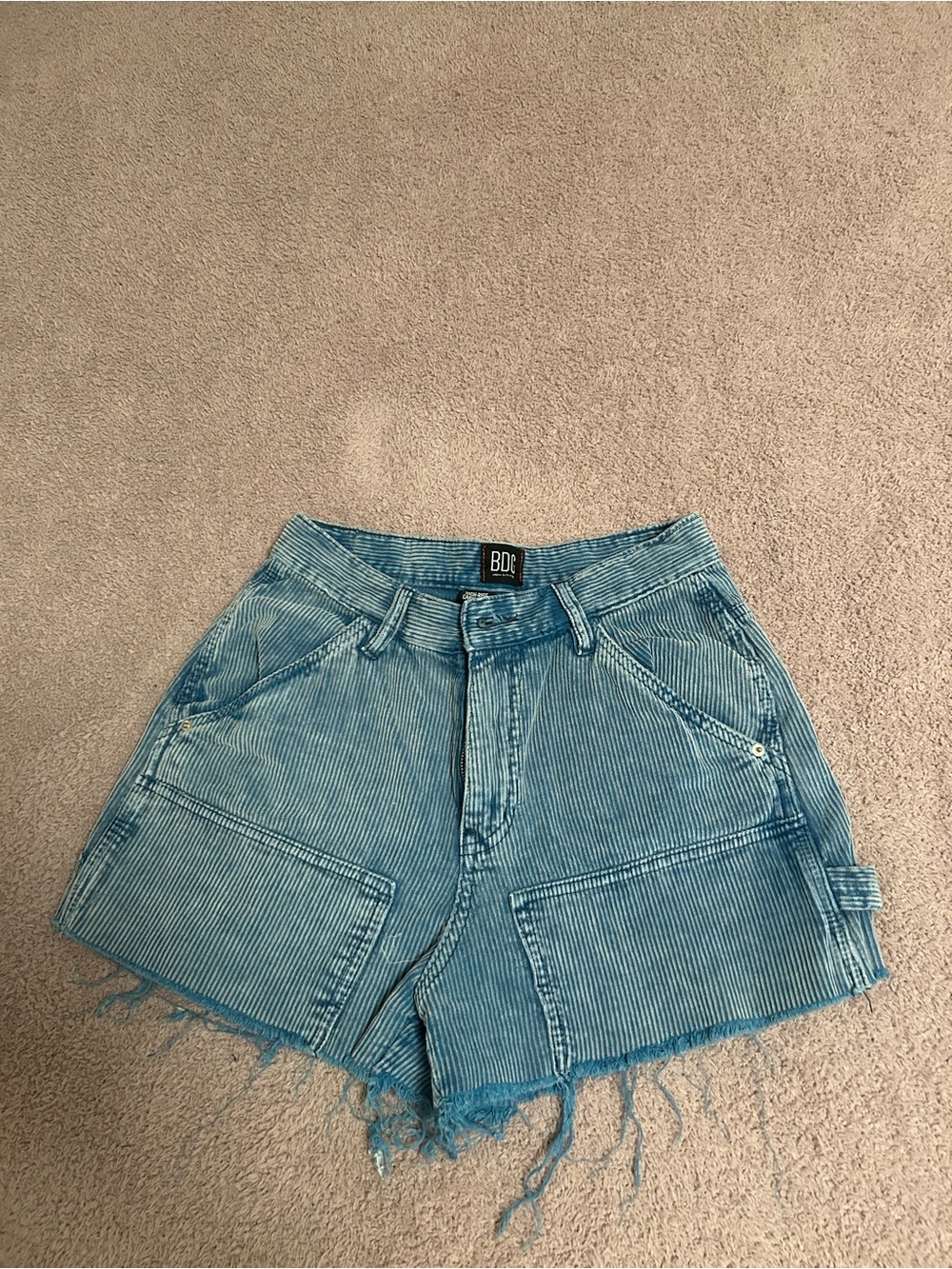 BDG Blue Corduroy High-Waist Shorts